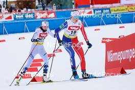 27.01.2023, Seefeld, Austria (AUT): Mille Marie Hagen (NOR), Lena Brocard (FRA), (l-r)  - FIS world cup nordic combined women, individual gundersen HS109/5km, Seefeld (AUT). www.nordicfocus.com. © Volk/NordicFocus. Every downloaded picture is fee-liable.