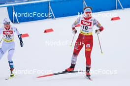 27.01.2023, Seefeld, Austria (AUT): Marte Leinan Lund (NOR), Claudia Purker (AUT), (l-r)  - FIS world cup nordic combined women, individual gundersen HS109/5km, Seefeld (AUT). www.nordicfocus.com. © Volk/NordicFocus. Every downloaded picture is fee-liable.