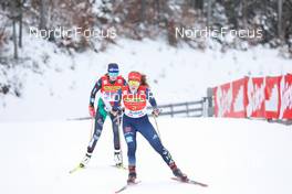 28.01.2023, Seefeld, Austria (AUT): Annika Sieff (ITA), Nathalie Armbruster (GER), (l-r)  - FIS world cup nordic combined women, individual gundersen HS109/5km, Seefeld (AUT). www.nordicfocus.com. © Volk/NordicFocus. Every downloaded picture is fee-liable.