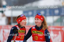 28.01.2023, Seefeld, Austria (AUT): Maria Gerboth (GER), Magdalena Burger (GER), (l-r)  - FIS world cup nordic combined women, individual gundersen HS109/5km, Seefeld (AUT). www.nordicfocus.com. © Volk/NordicFocus. Every downloaded picture is fee-liable.