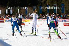 11.02.2023, Schonach, Germany (GER): Annika Malacinski (USA), Daniela Dejori (ITA), Mille Marie Hagen (NOR), Silva Verbic (SLO), (l-r)  - FIS world cup nordic combined women, individual gundersen HS100/5km, Schonach (GER). www.nordicfocus.com. © Volk/NordicFocus. Every downloaded picture is fee-liable.