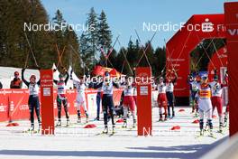 11.02.2023, Schonach, Germany (GER): Jenny Nowak (GER), Svenja Wuerth (GER), Gyda Westvold Hansen (NOR), (l-r)  - FIS world cup nordic combined women, individual gundersen HS100/5km, Schonach (GER). www.nordicfocus.com. © Volk/NordicFocus. Every downloaded picture is fee-liable.