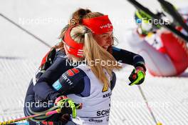 11.02.2023, Schonach, Germany (GER): Nathalie Armbruster (GER), Jenny Nowak (GER), (l-r)  - FIS world cup nordic combined women, individual gundersen HS100/5km, Schonach (GER). www.nordicfocus.com. © Volk/NordicFocus. Every downloaded picture is fee-liable.
