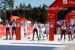 11.02.2023, Schonach, Germany (GER): Cindy Haasch (GER), Maria Gerboth (GER), Magdalena Burger (GER), (l-r)  - FIS world cup nordic combined women, individual gundersen HS100/5km, Schonach (GER). www.nordicfocus.com. © Volk/NordicFocus. Every downloaded picture is fee-liable.