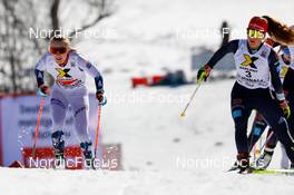 12.02.2023, Schonach, Germany (GER): Ida Marie Hagen (NOR), Nathalie Armbruster (GER), (l-r)  - FIS world cup nordic combined women, individual gundersen HS100/5km, Schonach (GER). www.nordicfocus.com. © Volk/NordicFocus. Every downloaded picture is fee-liable.