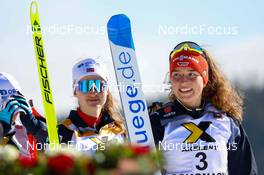 12.02.2023, Schonach, Germany (GER): Gyda Westvold Hansen (NOR), Nathalie Armbruster (GER), (l-r)  - FIS world cup nordic combined women, individual gundersen HS100/5km, Schonach (GER). www.nordicfocus.com. © Volk/NordicFocus. Every downloaded picture is fee-liable.