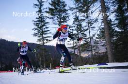 24.02.2023, Planica, Slovenia (SLO): Maria Gerboth (GER), Jenny Nowak (GER), (l-r)  - FIS nordic world ski championships nordic combined women, individual gundersen HS100/5km, Planica (SLO). www.nordicfocus.com. © Thibaut/NordicFocus. Every downloaded picture is fee-liable.