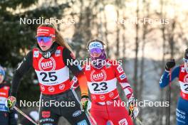 01.12.2023, Lillehammer, Norway (NOR): Magdalena Burger (GER), Claudia Purker (AUT), (l-r)  - FIS world cup nordic combined women, individual gundersen HS98/5km, Lillehammer (NOR). www.nordicfocus.com. © Authamayou/NordicFocus. Every downloaded picture is fee-liable.