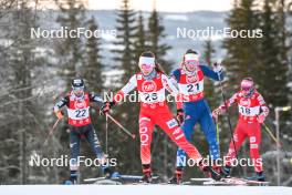 01.12.2023, Lillehammer, Norway (NOR): Sana Azegami (JPN), Joanna Kil (POL), Annika Malacinski (USA), Annalena Slamik (AUT), (l-r)  - FIS world cup nordic combined women, individual gundersen HS98/5km, Lillehammer (NOR). www.nordicfocus.com. © Authamayou/NordicFocus. Every downloaded picture is fee-liable.