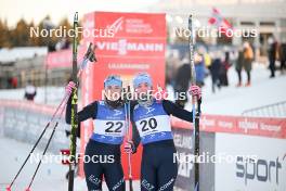 02.12.2023, Lillehammer, Norway (NOR): Daniela Dejori (ITA), Veronica Gianmoena (ITA), (l-r)  - FIS world cup nordic combined women, individual gundersen HS98/5km, Lillehammer (NOR). www.nordicfocus.com. © Authamayou/NordicFocus. Every downloaded picture is fee-liable.