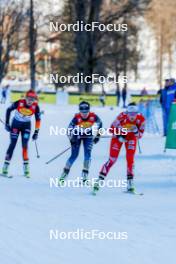 16.12.2023, Ramsau, Austria (AUT): Jenny Nowak (GER), Anju Nakamura (JPN), Lisa Hirner (AUT), (l-r)  - FIS world cup nordic combined women, compact HS98/5km, Ramsau (AUT). www.nordicfocus.com. © Volk/NordicFocus. Every downloaded picture is fee-liable.