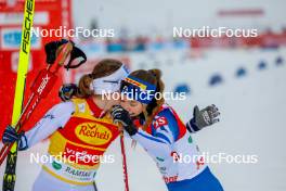 15.12.2023, Ramsau, Austria (AUT): Gyda Westvold Hansen (NOR), Minja Korhonen (FIN), (l-r)  - FIS world cup nordic combined women, individual gundersen HS98/5km, Ramsau (AUT). www.nordicfocus.com. © Volk/NordicFocus. Every downloaded picture is fee-liable.