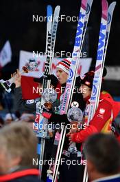 01.01.2023, Garmisch, Germany (GER): Anze Lanisek (SLO), Halvor Egner Granerud (NOR), Dawid Kubacki (POL), (l-r) - FIS world cup ski jumping men, four hills tournament, individual HS142, Garmisch (GER). www.nordicfocus.com. © Reichert/NordicFocus. Every downloaded picture is fee-liable.