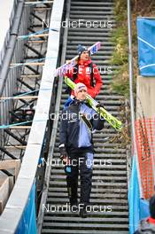 03.01.2023, Innsbruck, Austria (AUT): Karl Geiger (GER), Piotr Zyla (POL), (l-r) - FIS world cup ski jumping men, four hills tournament, individual HS130, Innsbruck (AUT). www.nordicfocus.com. © Reichert/NordicFocus. Every downloaded picture is fee-liable.