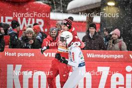 28.01.2023, Kulm, Austria (AUT): Dawid Kubacki (POL), Piotr Zyla (POL), (l-r) - FIS world cup ski jumping men, individual HS134, Kulm (AUT). www.nordicfocus.com. © Reichert/NordicFocus. Every downloaded picture is fee-liable.