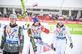 28.01.2023, Kulm, Austria (AUT): Stefan Kraft (AUT), Halvor Egner Granerud (NOR), (l-r) - FIS world cup ski jumping men, individual HS134, Kulm (AUT). www.nordicfocus.com. © Reichert/NordicFocus. Every downloaded picture is fee-liable.