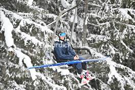 27.01.2023, Kulm, Austria (AUT): Alex Insam (ITA) - FIS world cup ski jumping men, training, Kulm (AUT). www.nordicfocus.com. © Reichert/NordicFocus. Every downloaded picture is fee-liable.