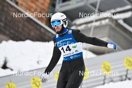 27.01.2023, Kulm, Austria (AUT): Sabirzhan Muminov (KAZ) - FIS world cup ski jumping men, training, Kulm (AUT). www.nordicfocus.com. © Reichert/NordicFocus. Every downloaded picture is fee-liable.
