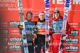 04.02.2023, Willingen, Germany (GER): Anze Lanisek (SLO), Halvor Egner Granerud (NOR), Dawid Kubacki (POL), (l-r) - FIS world cup ski jumping men, individual HS147, Willingen (GER). www.nordicfocus.com. © Thibaut/NordicFocus. Every downloaded picture is fee-liable