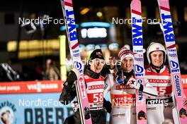 05.02.2023, Willingen, Germany (GER): Ryoyu Kobayashi (JPN), Halvor Egner Granerud (NOR), Daniel Andre Tande (NOR), (l-r)  - FIS world cup ski jumping men, individual HS147, Willingen (GER). www.nordicfocus.com. © Thibaut/NordicFocus. Every downloaded picture is fee-liable