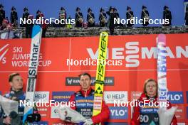 12.03.2023, Oslo, Norway (NOR): Anze Lanisek (SLO), Stefan Kraft (AUT), Dawid Kubacki (POL), (l-r)  - FIS world cup ski jumping men, individual HS134, Oslo (NOR). www.nordicfocus.com. © Thibaut/NordicFocus. Every downloaded picture is fee-liable.