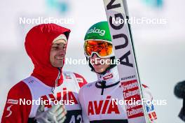 16.03.2023, Lillehammer, Norway (NOR): Manuel Fettner (AUT), Daniel Tschofenig (AUT), (l-r)  - FIS world cup ski jumping men, individual HS140, Lillehammer (NOR). www.nordicfocus.com. © Thibaut/NordicFocus. Every downloaded picture is fee-liable.
