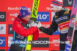 18.03.2023, Vikersund, Norway (NOR): Stefan Kraft (AUT), Halvor Egner Granerud (NOR), (l-r)  - FIS world cup ski flying men, individual HS240, Vikersund (NOR). www.nordicfocus.com. © Thibaut/NordicFocus. Every downloaded picture is fee-liable.