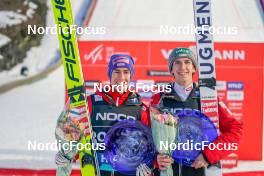 18.03.2023, Vikersund, Norway (NOR): Stefan Kraft (AUT), Daniel Tschofenig (AUT), (l-r)  - FIS world cup ski flying men, individual HS240, Vikersund (NOR). www.nordicfocus.com. © Thibaut/NordicFocus. Every downloaded picture is fee-liable.