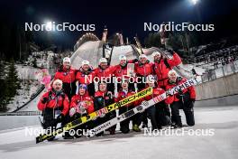 25.03.2023, Lahti, Finland (FIN): Stefan Kraft (AUT), Jan Hoerl (AUT), Michael Hayboeck (AUT), Daniel Tschofenig (AUT), (l-r)  - FIS world cup ski jumping men, team HS130, Lahti (FIN). www.nordicfocus.com. © Thibaut/NordicFocus. Every downloaded picture is fee-liable.