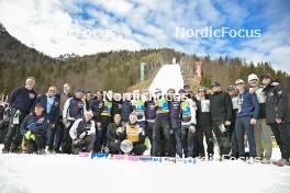 31.03.2023, Planica, Slovenia (SLO): Kristoffer Eriksen Sundal (NOR), Robert Johansson (NOR), Bendik Jakobsen Heggli (NOR), Johann Andre Forfang (NOR), Halvor Egner Granerud (NOR), and Norwegian Team, 2nd Place of Nations Cup Standings men (l-r) - FIS world cup ski flying men, cups, Planica (SLO). www.nordicfocus.com. © Reichert/NordicFocus. Every downloaded picture is fee-liable.