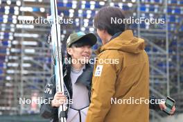 30.03.2023, Planica, Slovenia (SLO): Yukiya Sato (JPN), Noriaki Kasai (JPN), (l-r) - FIS world cup ski flying men, training, Planica (SLO). www.nordicfocus.com. © Reichert/NordicFocus. Every downloaded picture is fee-liable.