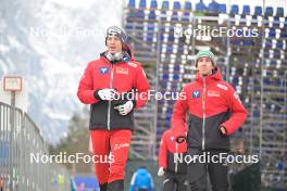 30.03.2023, Planica, Slovenia (SLO): Michael Hayboeck (AUT), Daniel Tschofenig (AUT), (l-r) - FIS world cup ski flying men, training, Planica (SLO). www.nordicfocus.com. © Reichert/NordicFocus. Every downloaded picture is fee-liable.