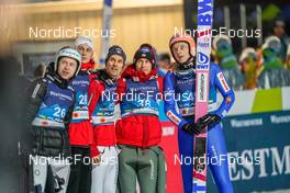 25.02.2023, Planica, Slovenia (SLO): Aleksander Zniszczol (POL), Piotr Zyla (POL), Kamil Stoch (POL), Dawid Kubacki (POL), (l-r)  - FIS nordic world ski championships ski jumping men, individual HS100, Planica (SLO). www.nordicfocus.com. © Thibaut/NordicFocus. Every downloaded picture is fee-liable.