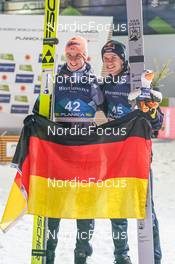 25.02.2023, Planica, Slovenia (SLO): Karl Geiger (GER), Andreas Wellinger (GER), (l-r)  - FIS nordic world ski championships ski jumping men, individual HS100, Planica (SLO). www.nordicfocus.com. © Thibaut/NordicFocus. Every downloaded picture is fee-liable.