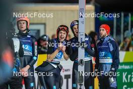 25.02.2023, Planica, Slovenia (SLO): Karl Geiger (GER), Constantin Schmid (GER), Andreas Wellinger (GER), Markus Eisenbichler (GER), (l-r)  - FIS nordic world ski championships ski jumping men, individual HS100, Planica (SLO). www.nordicfocus.com. © Thibaut/NordicFocus. Every downloaded picture is fee-liable.