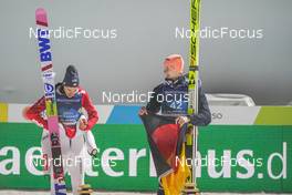 25.02.2023, Planica, Slovenia (SLO): Piotr Zyla (POL), Karl Geiger (GER), (l-r)  - FIS nordic world ski championships ski jumping men, individual HS100, Planica (SLO). www.nordicfocus.com. © Thibaut/NordicFocus. Every downloaded picture is fee-liable.