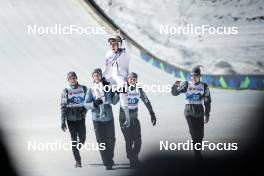 03.03.2023, Planica, Slovenia (SLO): Domen Prevc (SLO), Anze Lanisek (SLO), Timi Zajc (SLO), Ziga Jelar (SLO), (l-r)  - FIS nordic world ski championships ski jumping men, individual HS138, Planica (SLO). www.nordicfocus.com. © Modica/NordicFocus. Every downloaded picture is fee-liable.