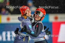 26.02.2023, Planica, Slovenia (SLO): Selina Freitag (GER), Katharina Althaus (GER) - FIS nordic world ski championships ski jumping men, mixed team HS100, Planica (SLO). www.nordicfocus.com. © Thibaut/NordicFocus. Every downloaded picture is fee-liable.