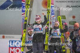 26.02.2023, Planica, Slovenia (SLO): Anna Odine Stroem (NOR), Thea Minyan Bjoerseth (NOR), (l-r)  - FIS nordic world ski championships ski jumping men, mixed team HS100, Planica (SLO). www.nordicfocus.com. © Thibaut/NordicFocus. Every downloaded picture is fee-liable.
