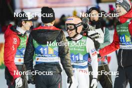 04.03.2023, Planica, Slovenia (SLO): Daniel Tschofenig (AUT), Jan Hoerl (AUT), Stefan Kraft (AUT), Michael Hayboeck (AUT), (l-r)  - FIS nordic world ski championships ski jumping men, team HS138, Planica (SLO). www.nordicfocus.com. © Thibaut/NordicFocus. Every downloaded picture is fee-liable.