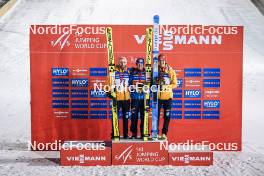 25.11.2023, Ruka, Finland (FIN): Pius Paschke (GER), Stefan Kraft (AUT), Stephan Leyhe (GER), (l-r) - FIS world cup ski jumping men, individual HS142, Ruka (FIN). www.nordicfocus.com. © Thibaut/NordicFocus. Every downloaded picture is fee-liable.