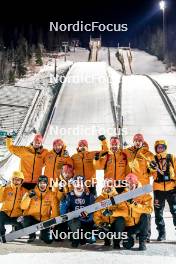 03.12.2023, Lillehammer, Norway (NOR): Karl Geiger (GER), Philipp Raimund (GER), Andreas Wellinger (GER), Pius Paschke (GER), Martin Hamann (GER), Stephan Leyhe (GER), (l-r)  - FIS world cup ski jumping men, individual HS140, Lillehammer (NOR). www.nordicfocus.com. © Thibaut/NordicFocus. Every downloaded picture is fee-liable.