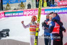 02.12.2023, Lillehammer, Norway (NOR): Stefan Kraft (AUT), Daniel Tschofenig (AUT), Jan Hoerl (AUT), (l-r)  - FIS world cup ski jumping men, individual HS98, Lillehammer (NOR). www.nordicfocus.com. © Thibaut/NordicFocus. Every downloaded picture is fee-liable.