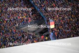 29.12.2023, Oberstdorf, Germany (GER): feature: german flag, skiing kids, stands, fans - FIS world cup ski jumping men, four hills tournament, individual HS137, Oberstdorf (GER). www.nordicfocus.com. © Reichert/NordicFocus. Every downloaded picture is fee-liable.