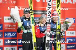 11.03.2023, Oslo, Norway (NOR): Ema Klinec (SLO), Chiara Kreuzer (AUT), Anna Odine Stroem (NOR), (l-r) - FIS world cup ski jumping women, individual HS134, Oslo (NOR). www.nordicfocus.com. © Thibaut/NordicFocus. Every downloaded picture is fee-liable.