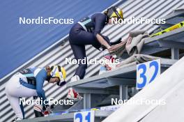 19.03.2023, Vikersund, Norway (NOR): Jenny Rautionaho (FIN), Anna Rupprecht (GER), (l-r)  - FIS ski flying women, individual HS240, Vikersund (NOR). www.nordicfocus.com. © Thibaut/NordicFocus. Every downloaded picture is fee-liable.