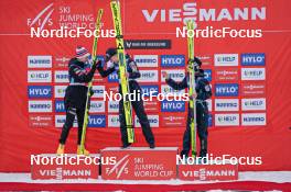 19.03.2023, Vikersund, Norway (NOR): Silje Opseth (NOR), Ema Klinec (SLO), Yuki Ito (JPN), (l-r)  - FIS ski flying women, individual HS240, Vikersund (NOR). www.nordicfocus.com. © Thibaut/NordicFocus. Every downloaded picture is fee-liable.