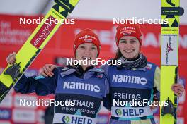 19.03.2023, Vikersund, Norway (NOR): Katharina Althaus (GER), Selina Freitag (GER), (l-r)  - FIS ski flying women, individual HS240, Vikersund (NOR). www.nordicfocus.com. © Thibaut/NordicFocus. Every downloaded picture is fee-liable.