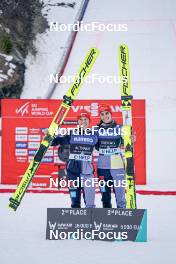 19.03.2023, Vikersund, Norway (NOR): Katharina Althaus (GER), Selina Freitag (GER), (l-r)  - FIS ski flying women, individual HS240, Vikersund (NOR). www.nordicfocus.com. © Thibaut/NordicFocus. Every downloaded picture is fee-liable.
