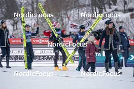 19.03.2023, Vikersund, Norway (NOR): Ema Klinec (SLO), Silje Opseth (NOR), Yuki Ito (JPN), (l-r)  - FIS ski flying women, individual HS240, Vikersund (NOR). www.nordicfocus.com. © Thibaut/NordicFocus. Every downloaded picture is fee-liable.